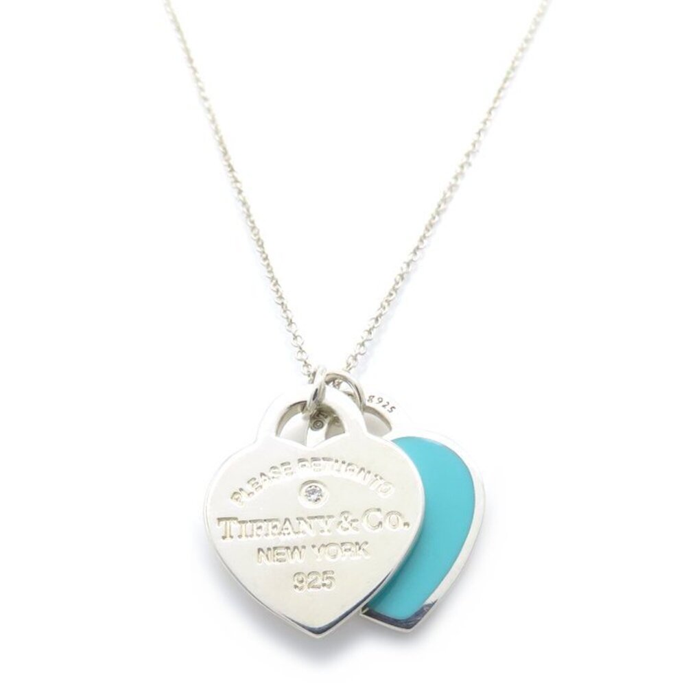 TIFFANY & CO. Silver Diamond Heart Necklace